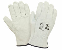 Спилковые перчатки DRIVER серые