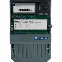 Меркурий 230 AM-02 трёхфазный, однотарифный, 3x230/400 В, 10 (100) А, 3 винта, класс точности 1, активная, механическое.
